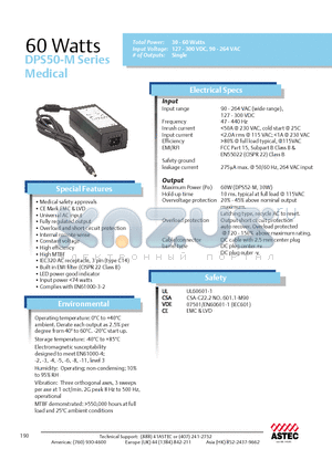 DPS52-M datasheet - 60 Watts