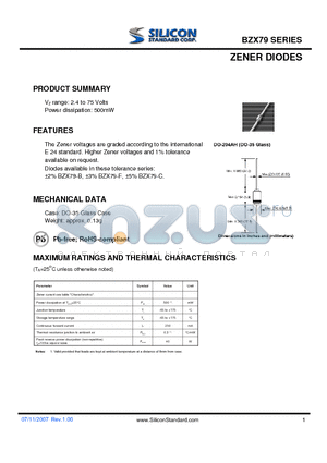 BZX79-B11 datasheet - ZENER DIODES