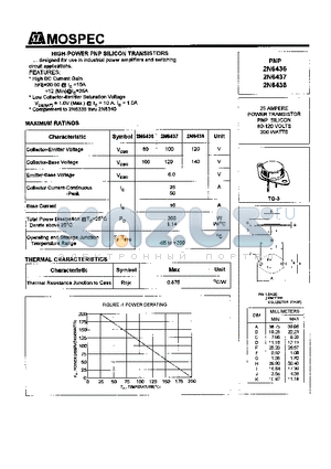 2N6438 datasheet - POWER TRANSISTORS(25A,200W)
