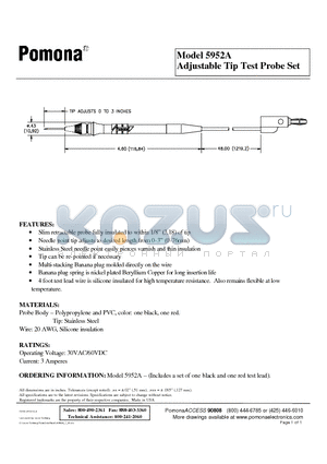 5952A datasheet - Adjustable Tip Test Probe Set