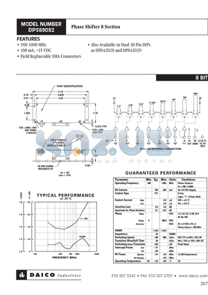 DPS89082 datasheet - Phase Shifter 8 Section