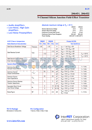 2N6451 datasheet - N-Channel Silicon Junction Field-Effect Transistor