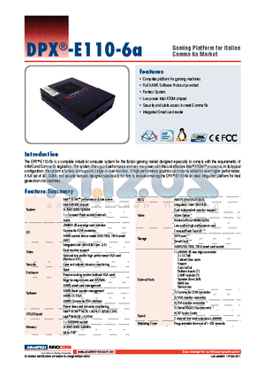 DPX-E110-6A datasheet - Gaming Platform for Italian