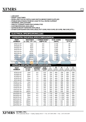 1XF0025-HO datasheet - EXCELLENT FOR AC RIPPLE AND SWITCH MODE POWER SUPPLIES