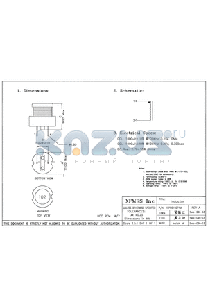 1XF00102T1M datasheet - INDUCTOR