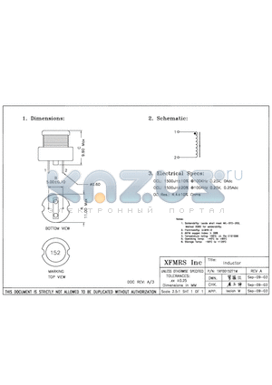 1XF00152T1M datasheet - INDUCTOR