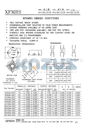 1XF0106-S3P datasheet - INDUCTORS