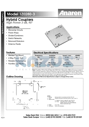 1Z0280-3 datasheet - Hybrid Couplers