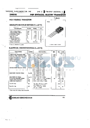 2N6518 datasheet - PNP EPITAXIAL SILICON TRANSISTOR