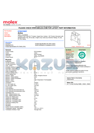 0705419041 datasheet - 2.54mm (.100