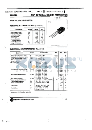 2N6520 datasheet - PNP EPITAXIAL SILICON TRANSISTOR