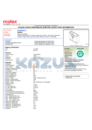 0705430111 datasheet - 2.54mm (.100