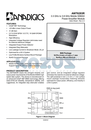 AWT6283R datasheet - 3.3 GHz to 3.8 GHz Mobile WiMAX Power Amplifier Module