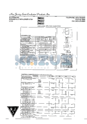 2N6551 datasheet - NPN SILICON AMPLIFIER TRANSISTORS