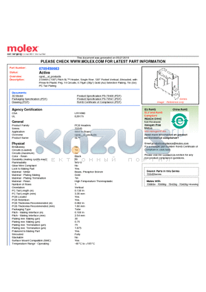 0705450083 datasheet - 2.54mm (.100