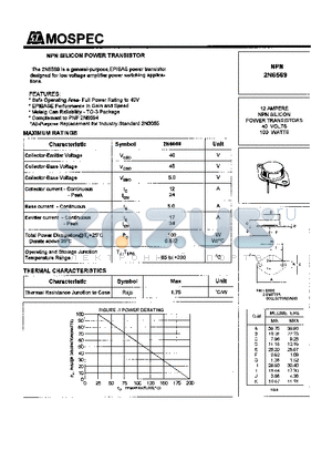 2N6569 datasheet - POWER TRANSISTORS(12A,40V,100W)