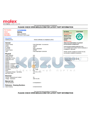 1210400096 datasheet - DIN Form A over mould