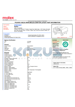 0705519037 datasheet - 2.54mm (.100