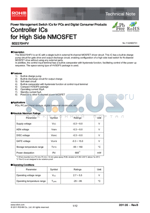 BD2270HFV datasheet - Controller ICs for High Side NMOSFET