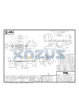 070553FR015S106ZC datasheet - 15 PIN D-SUB CONNECTOR FEMALE R/A TYPE LOW