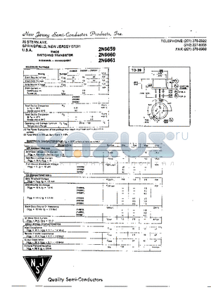 2N6659 datasheet - TMOS SWITCHING TRANSISTOR