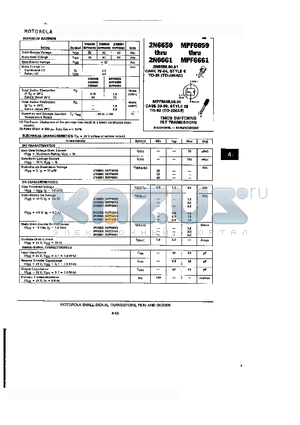 2N6661 datasheet - TMOS SWITCHING FET TRANSISTORS