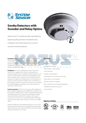 2WTA-B datasheet - Smoke Detectors with Sounder and Relay Option