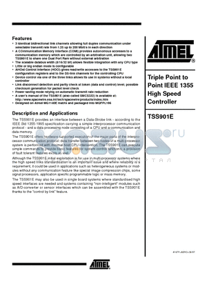 5962-01A1701QXC datasheet - Triple Point to Point IEEE 1355 High Speed Controller