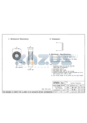2XF0025-VO datasheet - Toroid Inductor