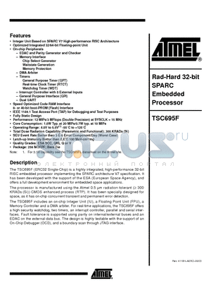 5962-0054001QXC datasheet - Rad-Hard 32-bit SPARC Embedded Processor