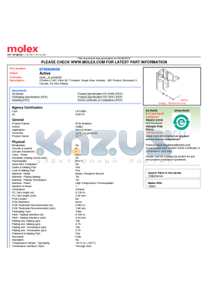 0705630039 datasheet - 2.54mm (.100