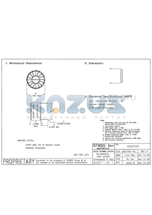 2XF0100-HO datasheet - INDUCTOR