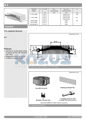 2XN4/250F datasheet - Heatsink For capsule devices