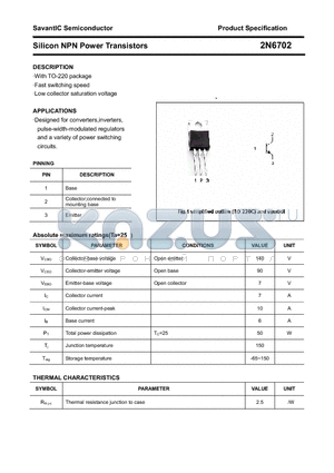 2N6702 datasheet - Silicon NPN Power Transistors