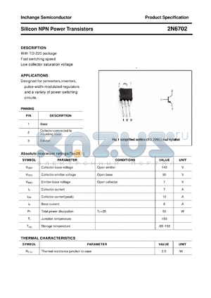 2N6702 datasheet - Silicon NPN Power Transistors