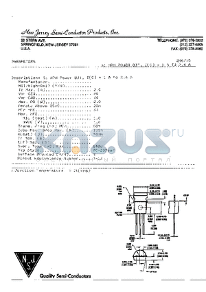 2N6715 datasheet - SI NPN POWER BJT