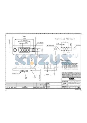 070907FS015G300CU datasheet - 15 PIN HD D-SUB CONNECTOR FEMALE LOW PROFILE