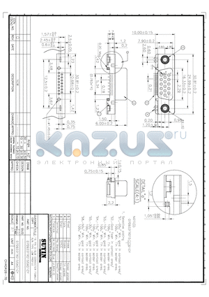 070922FR015S101CY datasheet - 15 PIN D-SUB CONNECTOR FEMALE R/A TYPE LOW PROFILE