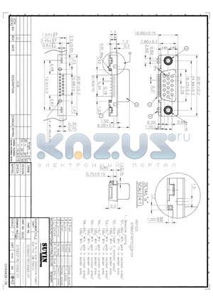 070922FR015S501CY datasheet - 15 PIN D-SUB CONNECTOR FEMALE R/A TYPE LOW PROFILE