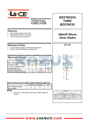 BZX79C22 datasheet - 500mW Silicon Zener Diodes