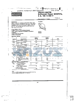 2N6758 datasheet - N-Channel Power MOSFETs, 9A, 150V/200V