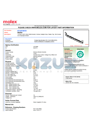 0712510019 datasheet - 1.27mm (.050