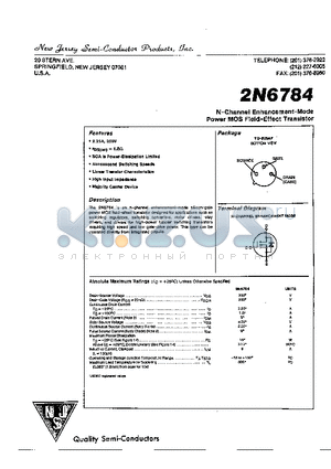 2N6784 datasheet - N-CHANNEL ENHANCEMENT-MODE