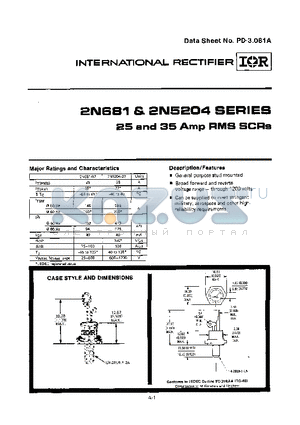 2N681 datasheet - 25 AND 35 AMP RMS SCRS