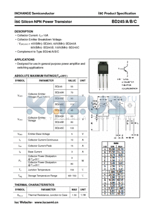 BD245 datasheet - isc Silicon NPN Power Transistor