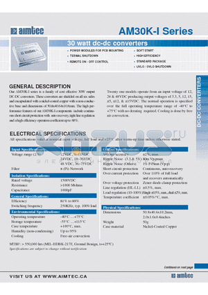 AM30K-1212DI datasheet - 30 watt dc-dc converters