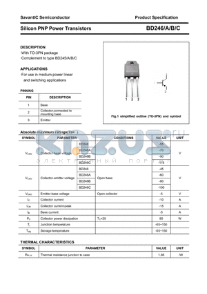 BD246 datasheet - Silicon PNP Power Transistors