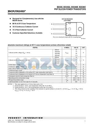 BD246A datasheet - PNP SILICON POWER TRANSISTORS