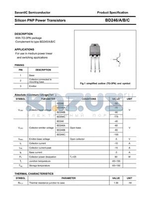 BD246C datasheet - Silicon PNP Power Transistors