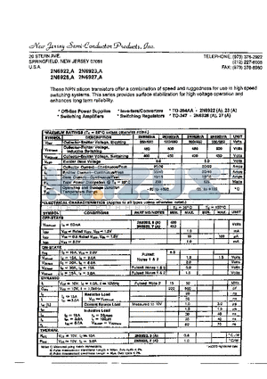 2N6922A datasheet - OFF-LINE POWER SUPPLIES